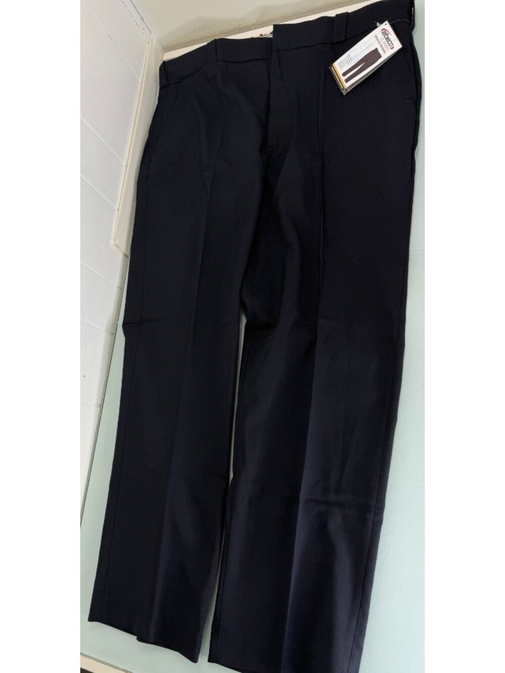 Elbeco Prestige Trousers Pants Mens 42X34 Navy Wool Blend Elastic Waist Workwear